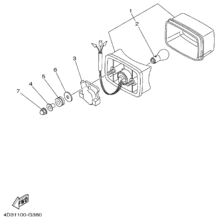 Yamaha 250RAP TAILLIGHT parts diagram